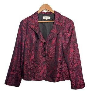 Suit Studio magenta rose pattern vintage blazer